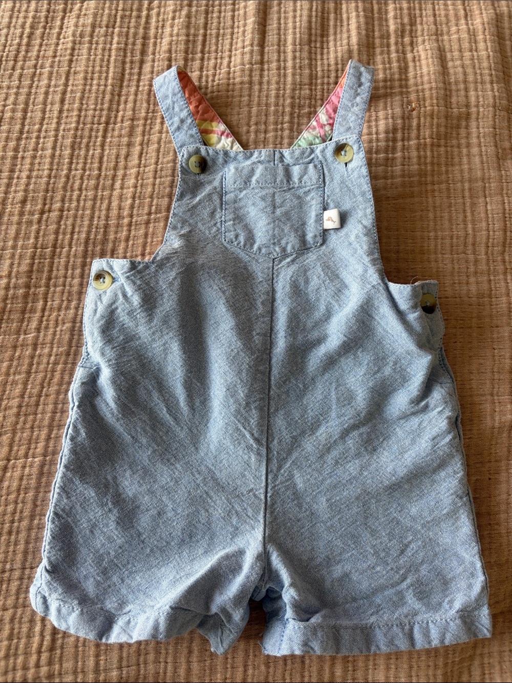 Kids Light Blue Denim Short Overalls